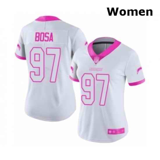 Womens Los Angeles Chargers 97 Joey Bosa Limited W Pink Rush Fashion Football Jersey